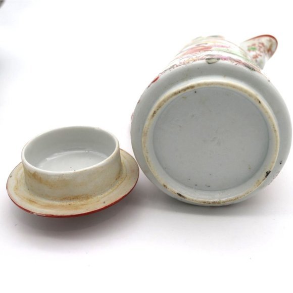 Antique Hand Painted Porcelain Japanese Teapot Circa 1900s Unmarked Geisha Lands - Picture 9 of 10